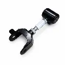 Keep the product completely the same as in the original image, including the exact perspective, orientation, forked bracket, mounting holes, silver threaded hardware, locknuts, cylindrical bushing, proportions, finish, and surface details. Only repla.webp